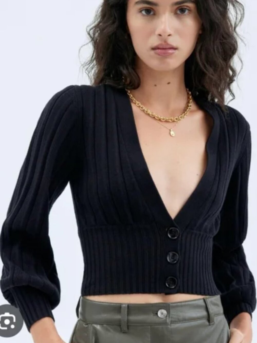 Aritzia Wilfred Plunge Front Cardigan Sweater, Size XS